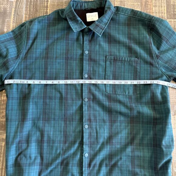 Stylus Green Plaid Snap Up Shirt Fully Lined Size XXL - Picture 6 of 8